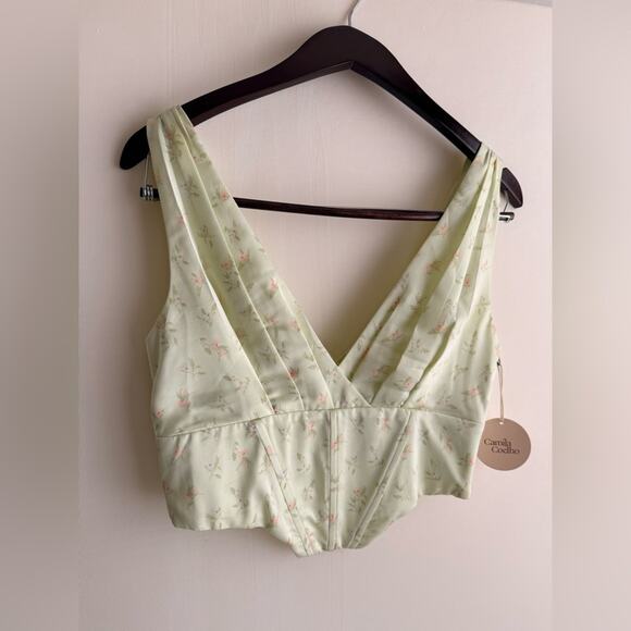 Camila Coelho Trudy Bustier Sage Floral NWT - Picture 2 of 8